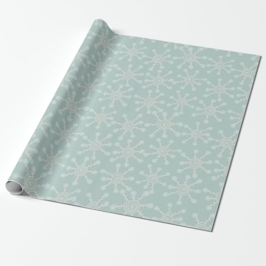 Papier Cadeau Motif Blue Snowflake (Déroulé)