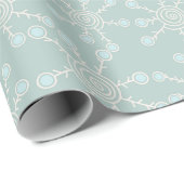 Papier Cadeau Motif Blue Snowflake (Coin rond)