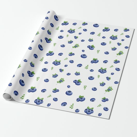 Papier Cadeau Motif Blueberry (Déroulé)