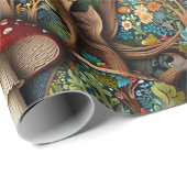 Papier Cadeau Motif bohème élégant rétro (Coin rond)