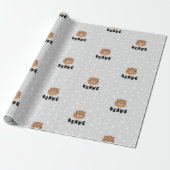 Papier Cadeau Motif Boho animal de l'ours des bois (Déroulé)