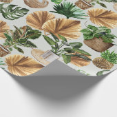 Papier Cadeau Motif Boho Aquarelle Cosy Plantes de la maison int (Coin)