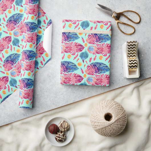 Papier Cadeau Motif Boho Feathers (Artisanat)