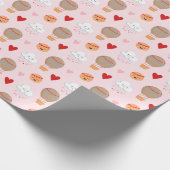 Papier Cadeau Motif Boho mignon en rose (Coin)