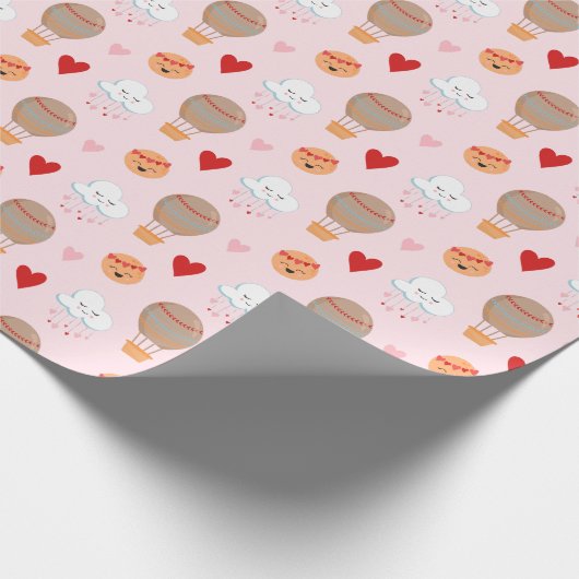 Papier Cadeau Motif Boho mignon en rose (Coin)