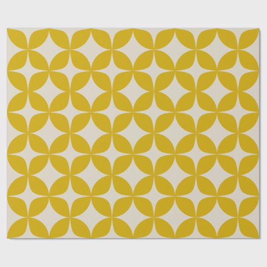 Papier Cadeau Motif Boho moderne et élégant en moutarde Jaune (Plat)