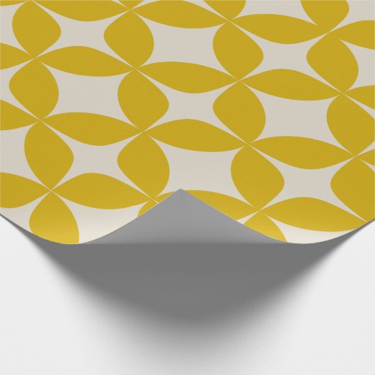 Papier Cadeau Motif Boho moderne et élégant en moutarde Jaune (Coin)