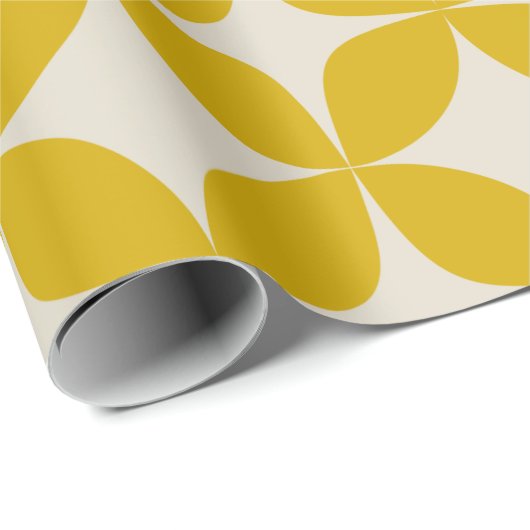 Papier Cadeau Motif Boho moderne et élégant en moutarde Jaune (Coin rond)
