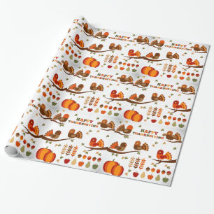 Papier Cadeau Motif bon thanksgiving