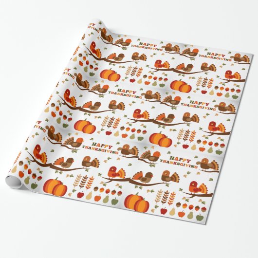 Papier Cadeau Motif bon thanksgiving (Déroulé)