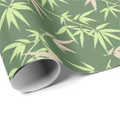 Papier Cadeau Motif botanique bambou Feuille (Coin rond)