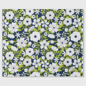 Papier Cadeau Motif botanique blanc (Plat)