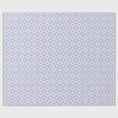 Papier Cadeau Motif botanique bleu, lavande et rose (Plat)