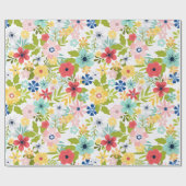 Papier Cadeau Motif botanique coloré (Plat)