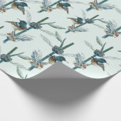 Papier Cadeau Motif botanique de colibri vintage (Coin)