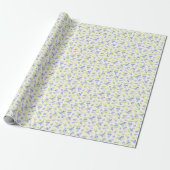 Papier Cadeau Motif botanique de myrtille à l'aquarelle mignon (Déroulé)