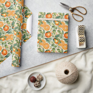 Papier Cadeau Motif botanique de peinture à l'aquarelle florale