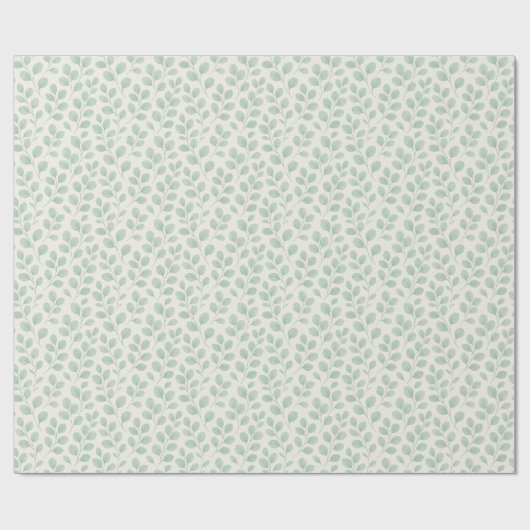 Papier Cadeau Motif botanique d'eucalyptus (Plat)