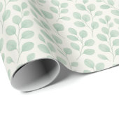 Papier Cadeau Motif botanique d'eucalyptus (Coin rond)