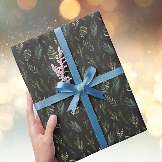 Papier Cadeau Motif botanique Feuille vert