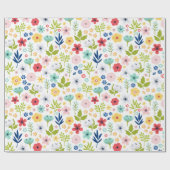 Papier Cadeau Motif botanique vibrant (Plat)