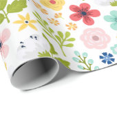 Papier Cadeau Motif botanique vibrant (Coin rond)