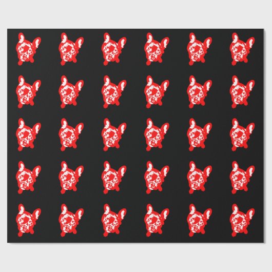 Papier Cadeau Motif Bouledogue (Plat)