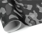 Papier Cadeau Motif branché de camouflage noir et gris (Coin rond)