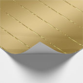 Papier Cadeau Motif brillant de bandes d'or faux (Coin)