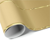 Papier Cadeau Motif brillant de bandes d'or faux (Coin rond)