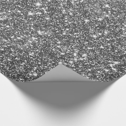 Papier Cadeau Motif brillant de parties scintillantes argentées (Coin)