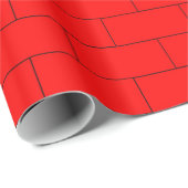 Papier Cadeau Motif Briques Rouges (Coin rond)