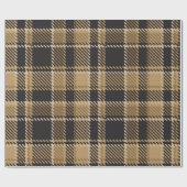 Papier Cadeau motif Brown beige plaid (Plat)