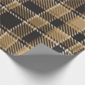 Papier Cadeau motif Brown beige plaid (Coin)