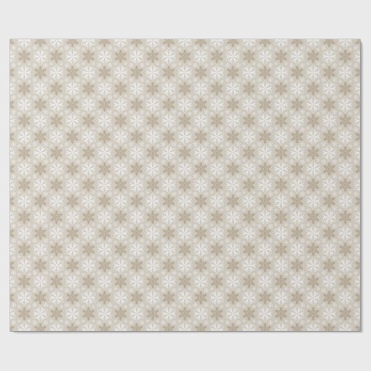 Papier Cadeau Motif Brown brillant Tan Winter White Snowflake (Plat)