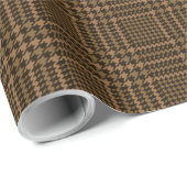 Papier Cadeau Motif Brown de Houndstooth Coche de verre (Coin rond)