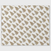 Papier Cadeau Motif Brown de Noël et Parties scintillant d'or (Plat)