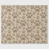 Papier Cadeau Motif Brown d'empreintes de pattes (Plat)