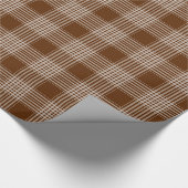 Papier Cadeau Motif Brown et blanc de tartan de plaid (Coin)