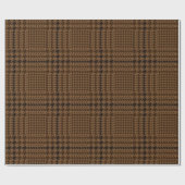 Papier Cadeau Motif Brown Houndstooth Glen Check (Plat)