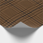 Papier Cadeau Motif Brown Houndstooth Glen Check (Coin)