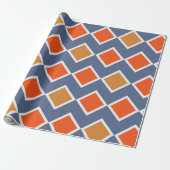 Papier Cadeau Motif Brown moderne Elegant Bleu Orange (Déroulé)