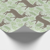 Papier Cadeau Motif Brown vert du bois de cerf (Coin)