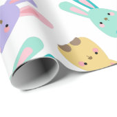 Papier Cadeau Motif Bunny coloré (Coin rond)
