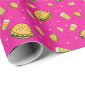 Papier Cadeau Motif Burgers (Coin rond)