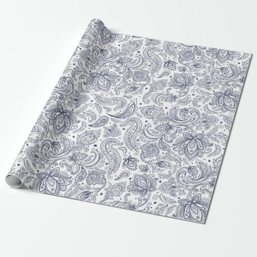 Papier Cadeau Motif cachemire coloré (Déroulé)
