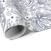 Papier Cadeau Motif cachemire coloré (Coin rond)