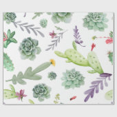 Papier Cadeau Motif Cactus (Plat)