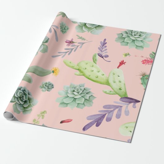 Papier Cadeau Motif Cactus 8 (Déroulé)