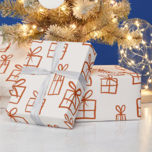 Papier Cadeau Motif Cadeaux de Noël à main mignonne